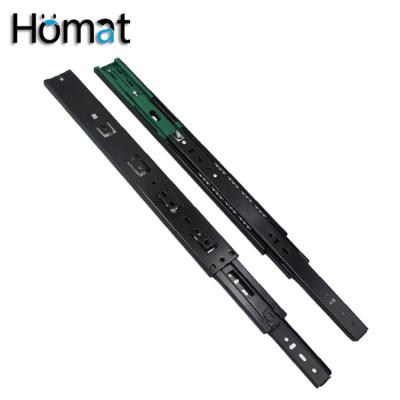 China Modern Full Extension Homat Cold Rolled Steel Ball Bearing Soft Narrow Telescopic Drawer Slides Rails for sale