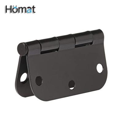 China Homat Modern Steel Metal Iron Furniture Accessories Hardware 3.5 Inch Round Spring Corner Door Hinge for sale