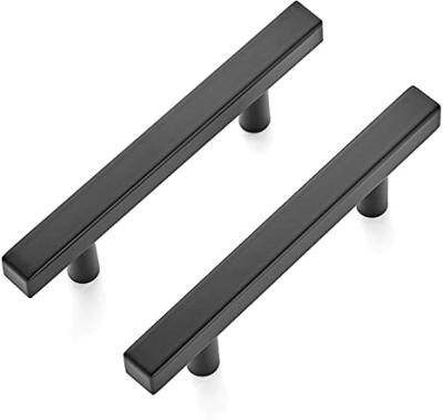 China Contemporary Low Price Solid Square Cabinet Pulls Matte Black Stainless Steel Kitchen Drawer Pulls Cabinet Handles for sale