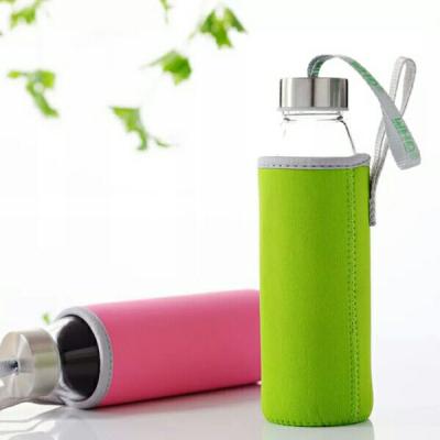 China RUNDE Factory Price Sustainable Premium Voss Glass Water Bottle With Metal Lid for sale