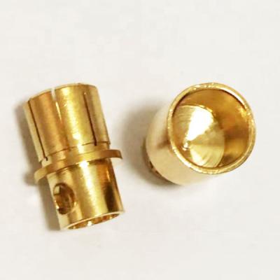 China Electrical Sockets Factory Price Gold Plated 8mm Banana Bullet Plug Large LED Current Light Electrical Pin Connector for sale