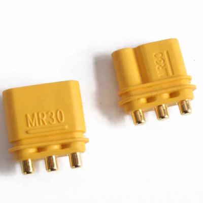 China High Quality RC Connectors Mass MR30PB Plug Connector 3 Pin Gold Plating For PCB RC Lipo Battery UAV Motor Electric Vehicle for sale