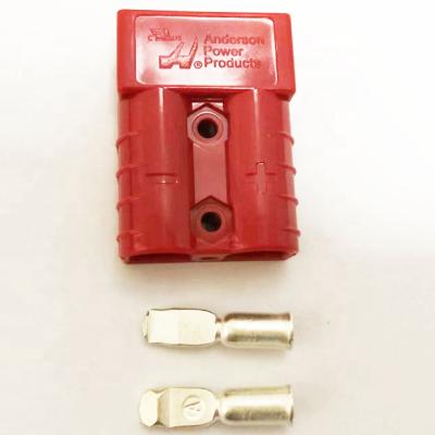 China High Quality Red UPS Power Dual 2 Pole Connector Battery Socket 50A Amp Plug Electrical Sockets For Caravan Solar Forklift for sale