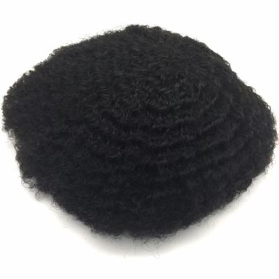 China Hot Sales 100% Virgin Remy Human Hair Men Hair Toupee With Small Curl For Black Men for sale