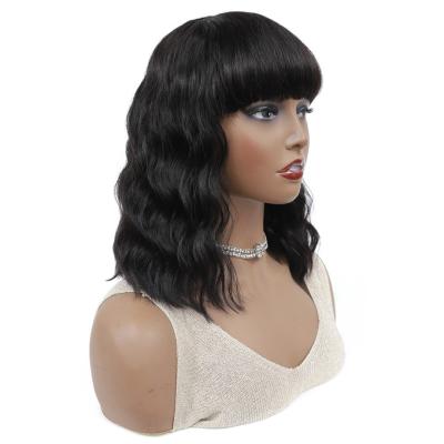 China 100% Virgin Remy Human Hair Brazilian Hair Body Wave Hair Wigs With Bang For Women Pre Plucked Hair Full Lace Wigs for sale