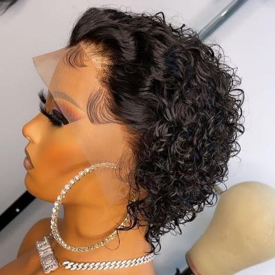 China Jerry Curl Short Curly Wig Closure Lace Hair Wigs Brazilian Remy Hair Wigs for sale