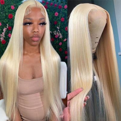 China Transparent Regular Wave 613 Lace Front Wigs Straight Human Hair Wigs For Black Women for sale