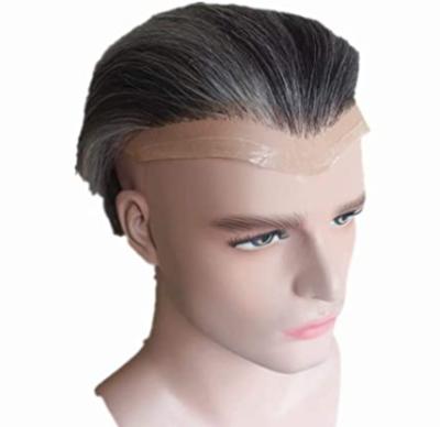 China 100% 100% Human Remy Hair Replacement Gray European Hair Extension Toupee For Elite Men Customized Wholesale for sale