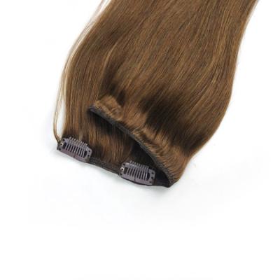 China Virgin Light Brown Silky Straight Double Wave 10-26 Weft Weft Clip In Hair Extension For Black Women Gifts for sale