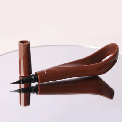 China Waterproof Drop Shipping Wholesale Black Brown Beginners Apply Anti-shake Design Liquid Eyeliner Liner Pen for sale