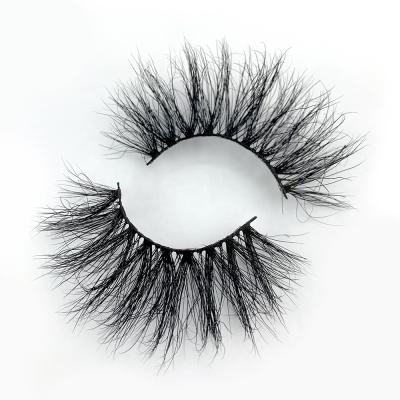 China Wholesale OEM Thick Handmade Soft Private Label Strip 25MM Mink Eyelash Custom Eyelash Package Box for sale