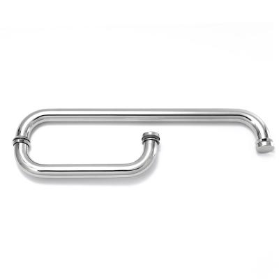 China Modern o-type office shower door handle bathroom stainless steel glass door handle for sale