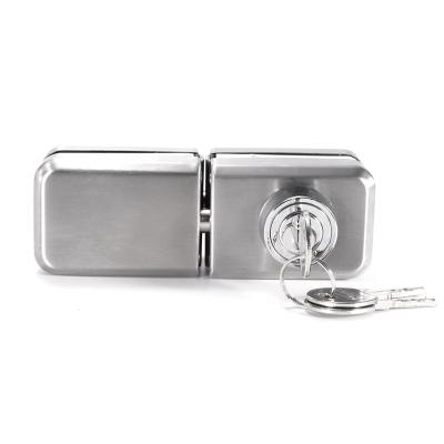 China Easy to install and durable manufacturer 304 stainless steel sliding door double door latch professional glass door lock for sale