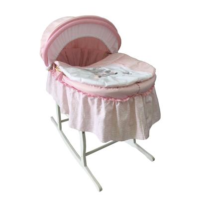 China New Design Baby Basket 100% Cotton Modern Girl Carry Crib Bedding Set Baby for sale