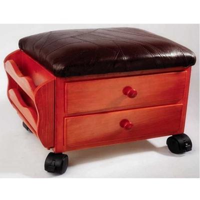 China Foot Ottoman Classic Wooden Stool with Two Drawers for sale