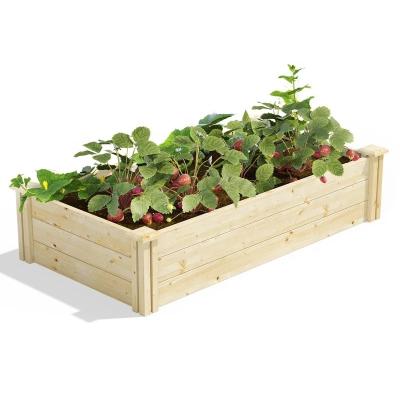 China Modern Drinking Type Simple Design Floor Small Garden Raised Bed Garden Wooden Planter Raised Bed Garden For Outdoor for sale