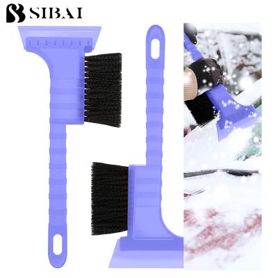 China New Arrival Window Windshield Glass Snow Remover Car Stocked Cleaning Tools One Side Ice Scraper With Brush for sale