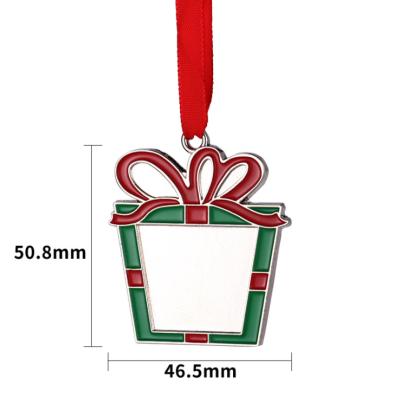 China Christamas Decoration Four Designs Metal Sublimation Blanks Christmas Tree Ornament Hanging Decoration for sale