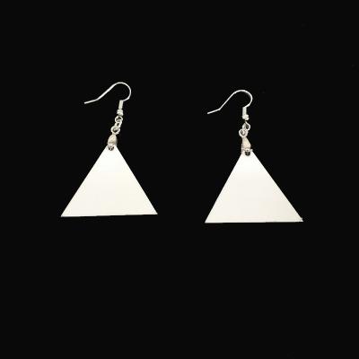 China Printable Double Sides Triangle MDF Sublimation Print Earrings for sale