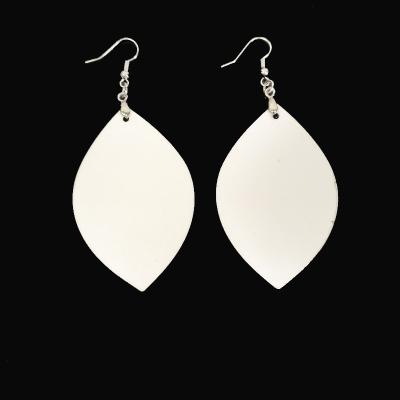 China Printable Leaf Shape Double Sides MDF Blank Sublimation Print Earrings for sale