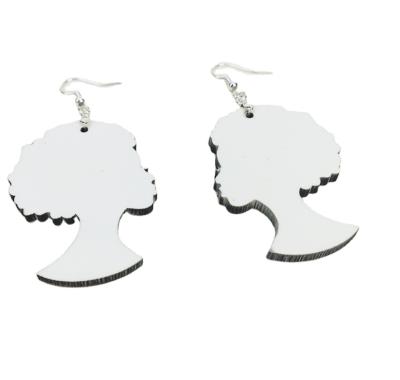 China CLASSIC Fast Shipping African Sublimation Blank MDF Sublimation Earring Lady For Promotional Gift for sale