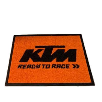 China KTM Coastal Sports Accessories Non Slip Pile Entrance Mat Nylon Rubber Cut Door Mat 50*70cm for sale