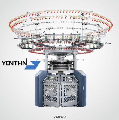 China Yonthin production single weft top automated 4/6 color Auto-stripe circular jacquard knitting machine for T-shirt for sale