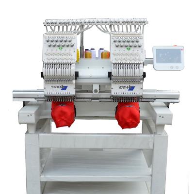 China Cheap Hotels Yonthin Tajima 2Head Hat Embroidery Machine Computerized For Label 9/12/15 Needles Mesin Bordir Home Use for sale