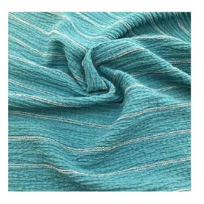 China 2022 Korean Fashion Elastic Vertical Knitting Women's Crepe Jacquard Warp Knitted Polyester Breathable Fabrics for sale