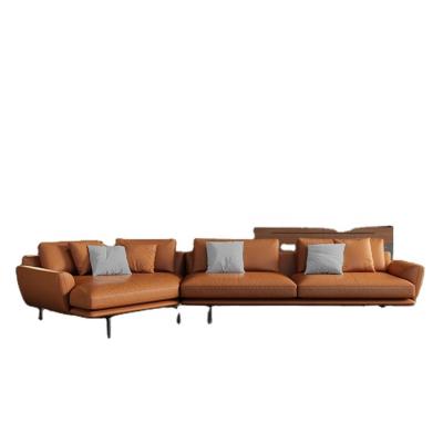 China Other Modern Design Large Home Luxury Italian Furniture Sofa Set High Quality Leather L Form Couch Living Room Luxury Sectional Sofa for sale