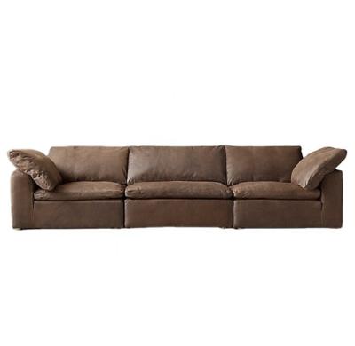 China High Quality Sectional I Shape Sofa Leg Synthetic Genuine Leather Living Room With Metal Stainless Steel for sale