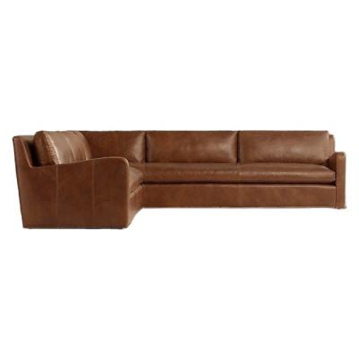 China Other Hot Sale American Style Living Room Luxury Furniture L Shape Synthetic Genuine Leather Sofa Couch for sale