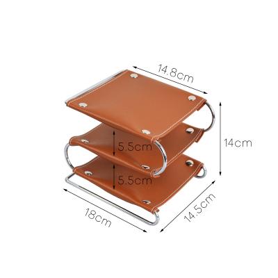 China Creative multifunctional leather folding living room coffee table household storage tray for sale