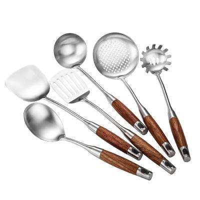 China Easily Cleaned Stainless Steel Kitchen Utensils Set , Cooking Kitchenware Set With Solid Spoon for sale