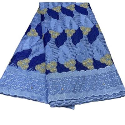 China High Quality Breathable Swiss Voile Fabric Bright Diamond African Lace Fabric Cotton Nigerian Fabric For Women Wedding Party for sale