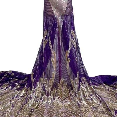 China 2022 Breathable High Quality French Swiss Tulle Nigerian Wedding Dress Mesh Lace Fabric For Party African Net Sequin 5Yards/Lot for sale