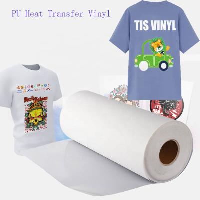 China High Quality Printable Apparel Craft Design Heat Transfer Vinyl Film PU Eco Heat Press Film Solvent Printing T-shirts for sale