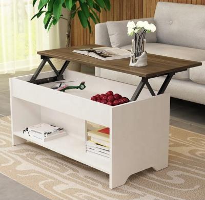 China Lift Top Modern Home Living Room Lift Up Top Coffee Table With Storage Hidden Compartment for sale