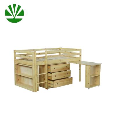 China Multifunctional Solid Wood Furniture Study Room Futon Kids Furniture Sets Bunk Bed Modern Pine Wood With EN71 Certificate for sale