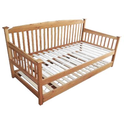 China (WJZ-B81) solid pine wood extendable sofa bed with caster bed for sale