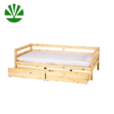 China Contemporary solid wood sofa bed with storage caster drawers for sale