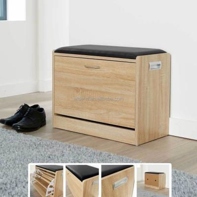 China WYJ-025 Wooden Space Saver Rack Closet Shoes Bench Drawer Ottoman Shoe Cabinet Seat Storage Cabinet for sale