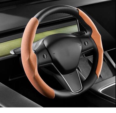 China Business / Low MOQ Luxury Anti-Slip High Quality Steering Wheel Cover For Tesla Model 3 Y Model for sale