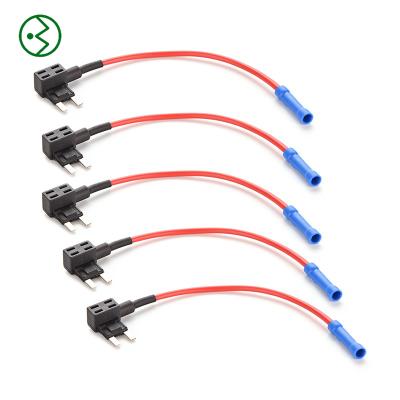 China PVC/Nylon Mini Blade Fuse Holder 12V Car Add Auto Circuit Fuse TAP Adapter With 5 Amp Mini Blade Fuse for sale