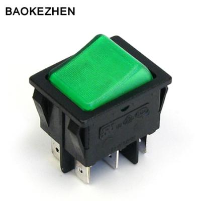 China PA/PC DPST DPDT 6 Bipolar Pins Illuminated ON-OFF, ON-ON, ON-OFF-ON Rocker Switch for sale