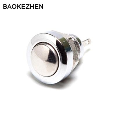 China Momentary On-Off/1NO 8mm Arched Metal 2pin Waterproof Push Button Switch for sale