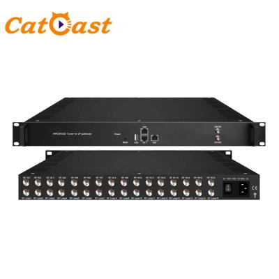 China Digital Broadcasting Gateway ISDB-T Streaming With BISS Scrambling 16 FTA Tuner To IP Gateway HPS3916D for sale