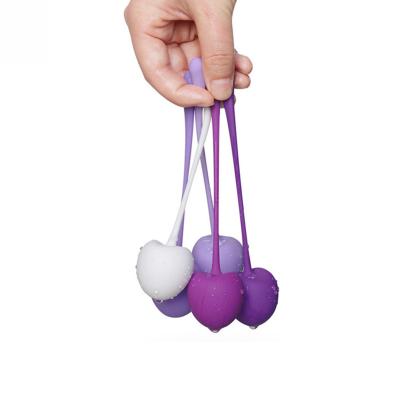 China Silicone Cherry Shape Set Of 5 Kegel Weighted Exercise Balls For Pelvic Floor Tightening Strengthen for sale