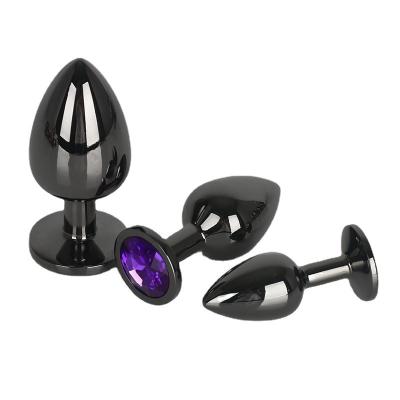 China 3size black color metal aluminum alloy 3 sizes plug prostate anal toy for woman jewelry butt plug for sale