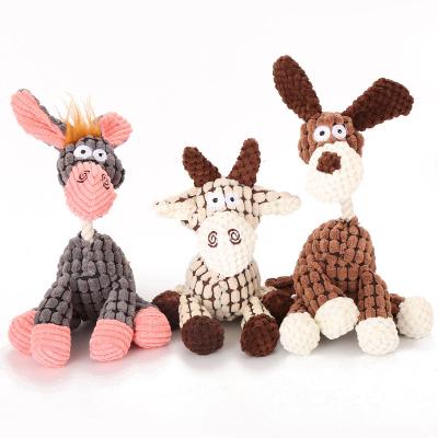 China Viable Wholesale Pet Products Dog Sounding Toys Funny Donkey Shape Plush Dog Dog Toys With Rope For Dog Accessories PETTOY0001 for sale